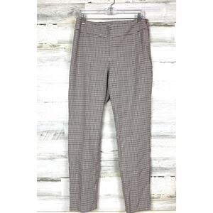 Talbots Womens 6 Brown Plaid Chatham Zip Ankle Dress Pants Casual Trousers Work